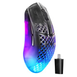 SteelSeries Aerox 3 Wireless Gen 2 - Super-Light 68g Gaming Mouse, 4K Polling, 26K DPI Optical Sensor, 200 Hour Battery, IP54 Water Resistant, 80m Click Durability, RGB, 100% PTFE Feet - Shadow