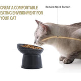KITCHENLESTAR Elevated Cat Bowls, 15° Tilted Ceramic Raised Cat Food and Water Bowl Set, Whisker-Friendly Porcelain Pet Feeder Dishes for Indoor Cats and Small Dogs,Black & White Mixed,5.2 Inch,4 Pack