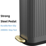 KSSKSS 2.6 Gallon Slim Bathroom Trash Can with Soft Close Lid, 10L Stainless Steel Garbage Can with Removable Liner Bucket, for Narrow Spaces, Bathroom, Bedroom (Gray)
