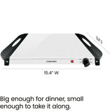 Chefman Electric Buffet Server + Warming Tray w/Adjustable Temperature & 3 Chafing Dishes, Hot Plate Perfect for Holidays, Catering, Parties, Events & Home Dinners, 14" x 14" Surface, Stainless Steel