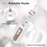H2ofloss Potable Water Flosser with Beginner Tip – 5 Oral Care Modes, 2500mAh Rechargeable Dental Irrigator with 300ml Tank, IPX7 Waterproof, Portable for Braces, Teeth & Gums, Travel-Friendly