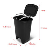 Glad 20 Gallon Trash Can - Plastic Kitchen Waste Bin with Odor Protection of Lid