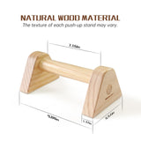 WOOD CITY 2 PCS Wood Push Up Bars Stands with Non-Slip Base, Supports Aerobics and Upper Body Strength Training for Men and Women, Joint-friendly Beech Wood Home Fitness Equipment WOOD CITY
