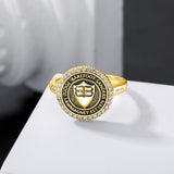 Oseew Class Ring High School College Graduation Ring (Yellow Gold)