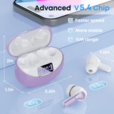 Wireless Earbuds, Bluetooth 5.4 Headphones HIFI Stereo/Crystal clear,Purple