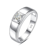 Oseew Gold Moissanite Engagement Rings for Men Men Round Cut Moissanite Rings mens moissanite band ring For Husband Father Anniversary