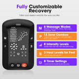 SAN HIMA Cordless Air Compression Leg Massager with Heat - Sequential Full Leg Compression Boots for Circulation & Pain Relief | 6 Modes 8 Intensity Recovery Boots for Athletes - Feet, Calves & Thighs