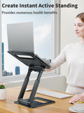 tounee Laptop Stand for Desk Adjustable Height, Telescopic Computer Stand with Pull Out