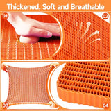 Wiesumirt Innovative Gel Seat Cushion for Long Sitting, Large and Thick, Seat Cushion for Back, Sciatica (Orange)