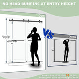 EPXMKX 55"-60" W x 76" H Frameless Sliding Shower Door, Double Sliding Shower Door,5/16"(8mm) Clear Tempered Glass,Bathroom Glass Door with Explosion-Proof Film (Matte Black 60" Wx76 H)