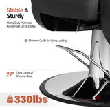 OmySalon Barber Chair Recline, Salon Chair for Hair Stylist Heavy Duty, Wide Seat 360 Degree Swivel, All Purpose Chair for Beauty Spa Barbershop Shampoo, Red