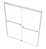 EUROTECH SHOWERS Classic 56-59" W x 72" H Semi-Frameless Double Sliding Glass Shower Door with 1/4" Clear Tempered Safety Glass (Chrome)