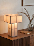 INSSKY 9.1''Modern Table Lamp with Silky White,Handmade Bedside Lamp for Home Decor,Cordless Rechargeable Lamp,LED Dimmable Ambient Lighting for Nightstand,Living Room,Bedroom,Office,Bulb Included