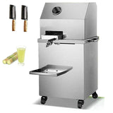 Commercial Electric Sugar Cane Juicer, Sugarcane Press, 3 Rollers 304 Stainless Steel Sugarcane Juicing Extractor, Sweet Sorghum Press Machine with Water Injection Cleaning Hole, 110V 750W TECHTONGDA