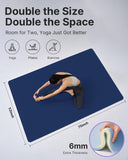 Large Yoga Mat (75 * 52 * 1/2inch),Extra Wide TPE Exercise Mat,Non-Slip Workout Mat for Pilates, Fitness, Barefoot, Home Gym Studio with Strap and Towel