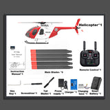 rcxperts YU Xiang F119S MD500 Remote Control Helicopter, 1/16 2.4G 9CH 250-Class 6-Axis Gyro Military RC Helicopter with 6G/3D Switchable Modes and Optical Flow for Adult(Red & White/1 Battery)