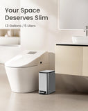 Cesun Small Bathroom Trash Can with Lid Soft Close, Step Pedal