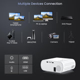 HOMPOW Projector, Native 1080P Full HD Bluetooth Projector with Speaker, 9500 Lumens Outdoor Portable Movie Mini Projector Compatible with Laptop, Smartphone, TV Stick, Xbox, PS5