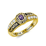 Oseew 2027 Birthstone Custom Class Ring for Women (Yellow Gold)