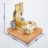 MechPuConToy Mini Brass Piston Power Hammer Model Industrial Forging Machine (Motor Drive Version)