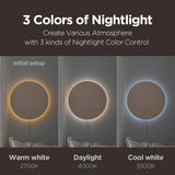 mooas Full Moon LED Silent Wooden Digital Wall Clock with Remote Control, Backlight Nightlight Digital Wood Wall Clock, Sunrise Alarm Melody, 5 Level Brightness Modern Decorative Office Livingroom