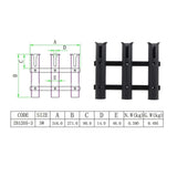 Plastic Fishing Rod Holder for Boat, Pontoon, Sailboat, Inflatable, 360° Adjustable, Easy Mounting, Marine Grade