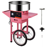 ZHAIUPON Cotton Candy Machine Commercial with Cart, 110V Electric Pink Cotton Candy Maker with Stainless Steel Bowl, Drawer for Family Party, Birthday