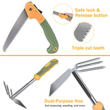 Garden Tool Set, WisaKey 9 Piece Stainless Steel Heavy Duty Green Gardening Tools with Non-Slip Ergonomic Handle