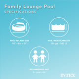 Intex Swim Center Inflatable Above Ground Outdoor Round Family Swimming Pool with Built-in Relaxing Bench, Cupholders & Secure Vinyl Pool Cover, Blue