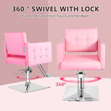 Pink Salon Chair for Hair Stylist,Barber Chari Hair Chair, Stylist Chair Dangvivi