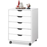 DEVAISE 5-Drawer Filing Cabinet Under Desk, Storage file Cabinet, White