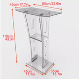 Modern Acrylic Podium Stand - Clear Lectern & Pulpit for Churches, Weddings, Classrooms & Conferences - Sturdy Floor-Standing Design with Wide Reading Surface
