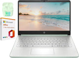 HP 14" Business Laptop Computer with 1-Year Office 365, Intel Quad-Core N150 Processor, 4GB RAM 640GB Storage (128GB UFS+512GB SD Card), Windows 11 Home, PLUSERA Earphones, Willow Green