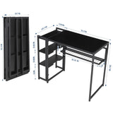 38.6 inch Folding Desk Writing Computer Desk with Storage Shelf,Spaces Saving Writing Sturdy Table