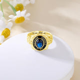 Oseew 2027 Graduation Class Ring for Women High School Senior(Yellow Gold)