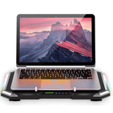 YRJFUT Steel Mesh Panel LED Fan Adjustable Speed Control 10 "-17" Laptop Cooling Pad, Game Master