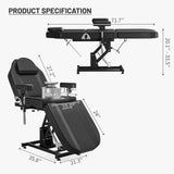 ABTSalon Electric Tattoo Chair Bed Esthetician Motorised Height Adjustment Facial Bed for Client, Professional Beauty Spa Chair Massage Table for Lash Extensions