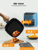 Brio Plus 8 Qt Air Fryer, PFAS Free, New & Improved, Digital Touch Screen, Cool White Display, 50°F~400°F in Precise 5°, 5 Cook Functions