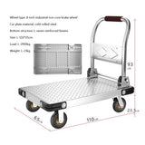 Truck Cart Industrial Steel Plate Trolley Cargo Flatbed Trolley Transporter Household Trailer Foldable Portable Express Trolley Push Cart Dolly