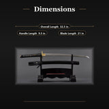 Warrior Fuji Wakizashi, 1045 Carbon Steel Hand Forged Full Tang Sword