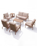 YURDAFY 7 Piece Aluminum Patio Furniture Set with Sofa, Loveseat, Chairs and Tables, Outdoor Conversation Set with Washable Cushions for Backyard, Garden, Balcony and Deck