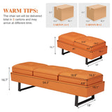 Reception Chairs Modern Entryway Bench - 7-Seat Waiting Room Chair with Thickened Cushion | Orange Kinpaw