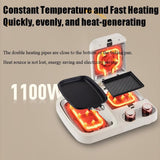 Multifunctional Breakfast Maker Station, 1100W Sandwich Machine with 1L Cooking Pot and Removable Non-stick Baking Pan