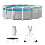INTEX 26721MZ 14ft x 42in Prism Frame Clearview Premium Above Ground Pool Set: Includes 1000 GPH Krystal Clear Cartridge Filter Pump – 3357 Gallon Capacity – Age Grade 6+