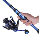 Sougayilang Spinning Fishing Rod Reel Combos,Portable Telescopic Fishing Pole,12+1 Ultra Smooth Spinning reels for Travel Saltwater Freshwater Fishing Sougayilang