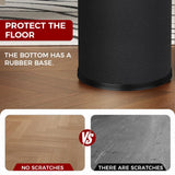 LEASYLIFE 9L/2.3GAL Small Trash Can with Swing Lid, Waste Paper Baskets for Bathrooms,Black and Gold Trash Can for Bathroom,Bedroom, Powder Room,Office,Laundry Room (9L-Black)