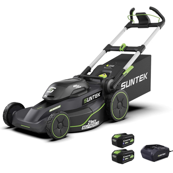 SUNTEK 40V 21-Inch Cordless Electric Lawn Mower, Digi-Brushless Self-Propelled Lawn Mowers