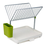 Joseph Joseph Y-rack Dish Rack and Drainboard Set with Cutlery Organizer Drainer Drying Tray Large for Kitchen, White