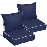 24x24 Outdoor Chair Cushions Set of 2, Waterproof Deep Seat Cushions for Patio Furniture with Removable Cover, Fade Resistant