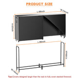 organizelink 8ft Firewood Rack Outdoor with Cover, Heavy Duty Square Metal Wood Storage Log Holder Stacker, Indoor/Outdoor Use